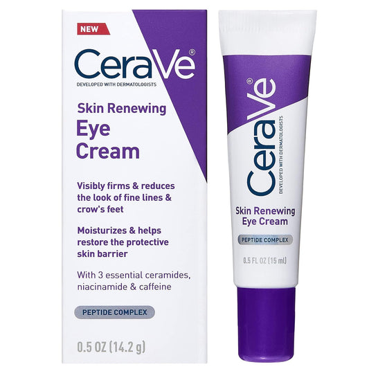 CeraVe Skin Renewing Eye Cream with Peptide Complex & Caffeine for Brighter, Smoother Eyes 15ml