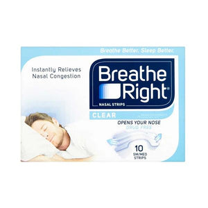 Breathe Right Clear Nasal Strips Small/Medium 10 Pack Breathe Right Clear Nasal Strips Small/Medium 10 Pack