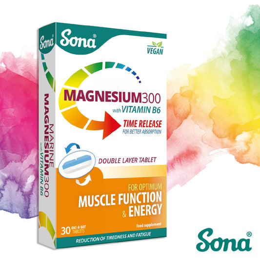 Sona Magnesium300 - Magnesium and Vitamin B6 Tablets
