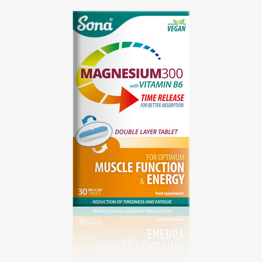 Sona Magnesium300 - Magnesium and Vitamin B6 Tablets