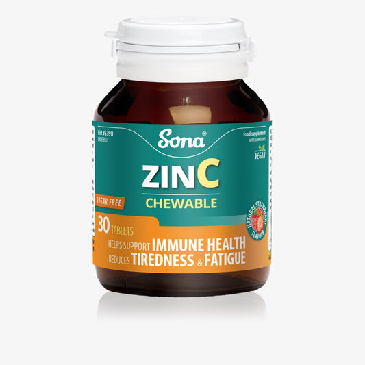 Sona ZinC - Cold formula Chewable Zinc and Vitamin C Tablets 30s