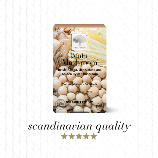 New Nordic MULTI MUSHROOM Reishi, Chaga, Lion’s Mane & Golden Oyster mushroom