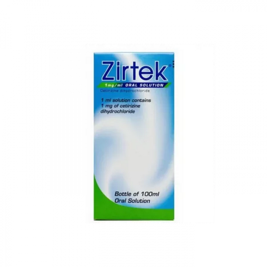 Zirtek Liquid Cetirizine 1mg/ml Oral Solution 100ml