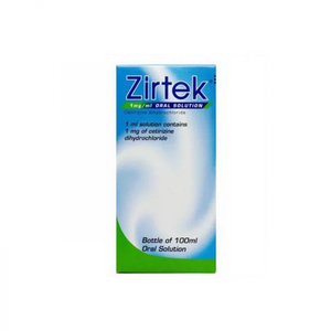 Zirtek Liquid Cetirizine 1mg/ml Oral Solution 100ml Zirtek Liquid Cetirizine 1mg/ml Oral Solution 100ml