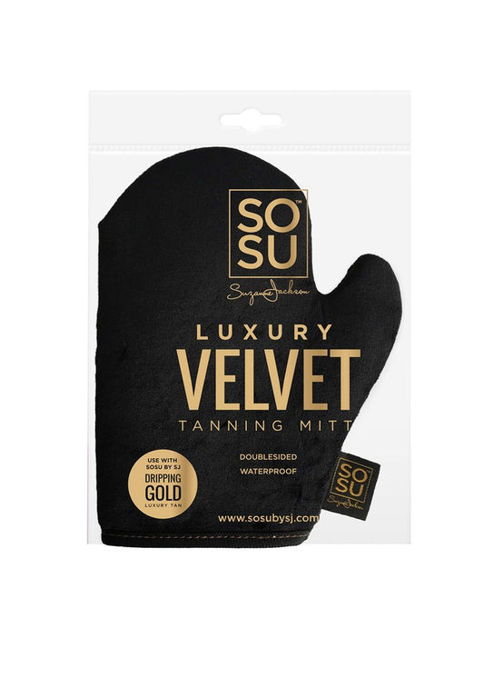 SOSU DRIPPING GOLD LUXURY VELVET TANNING MITT