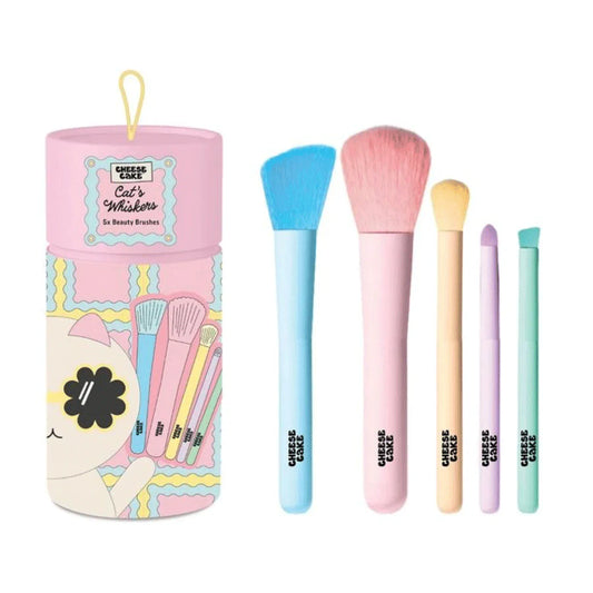 CHEESECAKE  6pc Cat's Whiskers Beauty Makeup Brushes Set - Pastels