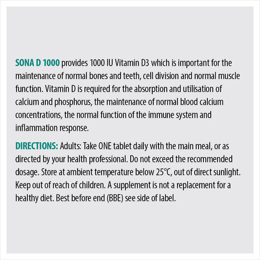 Sona D 1000 - Vitamin D 1000 IU 30's