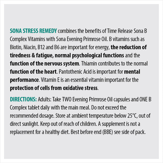 Sona Stress Remedy - Evening Primrose Oil and Vitamin B Complex