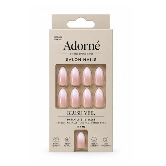 ADORNE BY The Brand Nest BLUSH VEIL FALSE NAILS