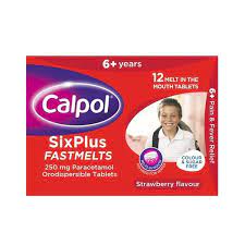 Calpol Fastmelts 250mg Colour Free Tabs 12s