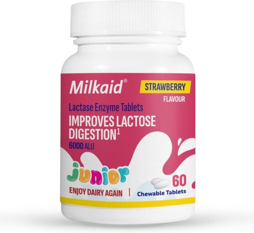 Milkaid Junior | Lactase Enzyme Tablets 60s | For Kids Aged 3+