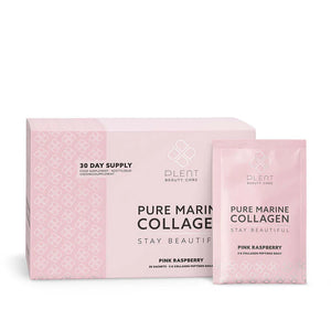 PLENT beauty care Pure Marine Collagen Pink Raspberry 30 day supply box - 30 Sachets
