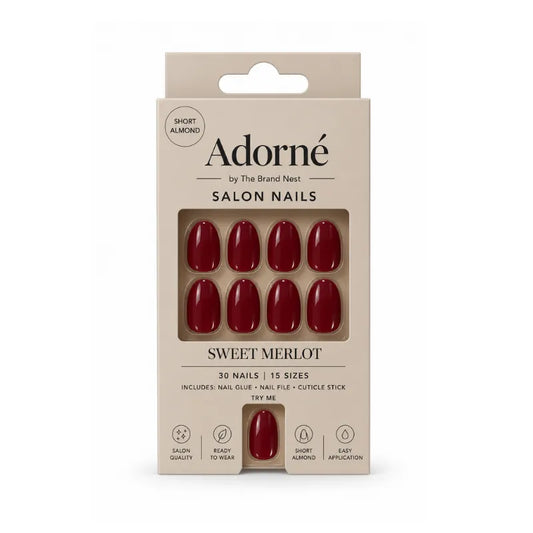 ADORNE BY The Brand Nest SWEET MERLOT FALSE NAILS