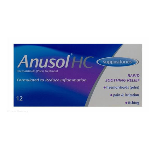 ANUSOL HC SUPPOSITORIES 12S