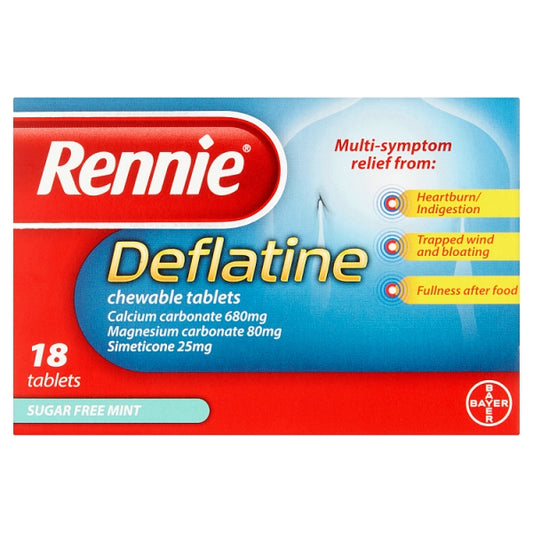 RENNIE DEFLATINE CHEWABLE TABLETS 18S